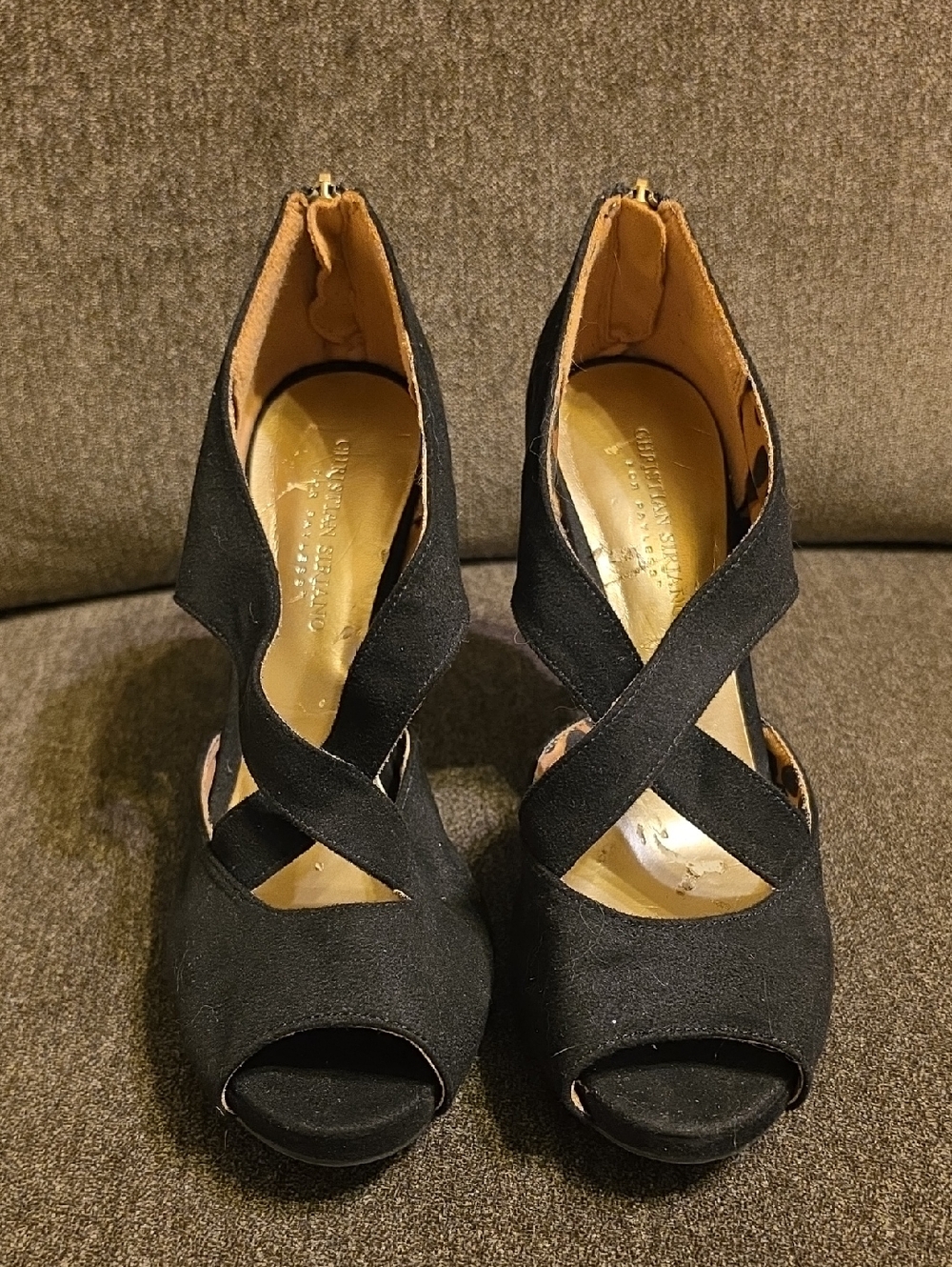 Christian Siriano Black Suede Heels